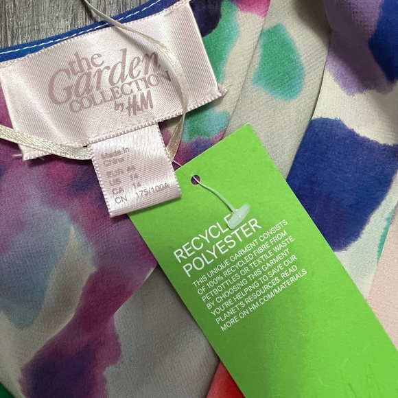 NWT H&M watercolor rainbow billow sleeve mini dress - Picture 4 of 8